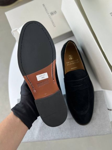 Лофери Brunello Cucinelli Black чорні ob433 | Зображення 1