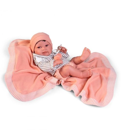 Вініловий Іспанський Пупс Реборн Antonio Juan Новонароджений Хлопчик з Пледом Антоніо Хуан 42 см