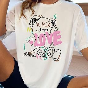 Футболка женская с принтом повседневная L Белая