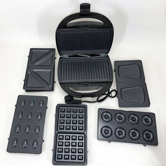 Мультипекар 6в1 зі знімними формами Domotec MS-7706, сендвічниця 4в1, домашній гриль для шаурми | Зображення 7