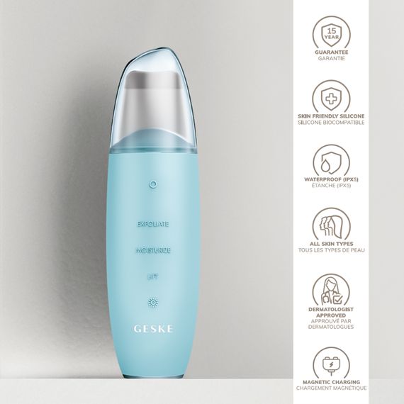 Мікрострумовий скрабер для шкіри та усунення чорних точок GESKE MicroCurrent Skin Scrubber&Blackhead Remover 9в1 turquoise | Зображення 2