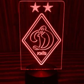 Акриловый светильник-ночник ФК Динамо красный tty-n000157