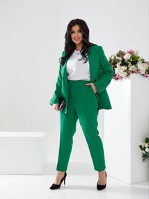 Жіночий брючний костюм колір зелений на підкладці р.L 439971