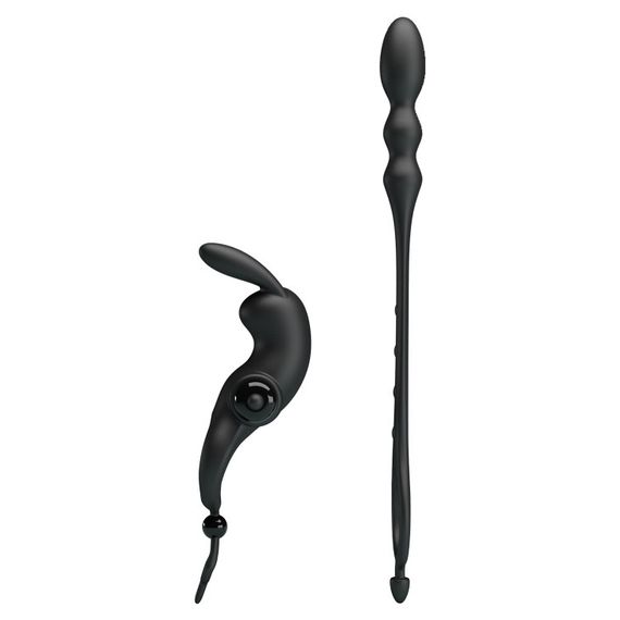 Ерекційне кільце з анальною пробкою - Pretty Love Vibration Penis Sleeve V Black Sex Aura | Зображення 7