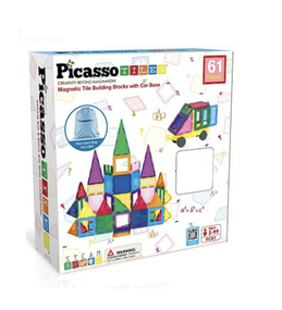 Конструктор магнітний THE BUILDING BLOCKS WITH CAR PC61/28244 PICASSO TILES, 61 деталь, у коробці