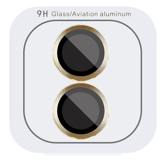 Захисне скло Metal Classic на камеру (в упак.) для Apple iPhone 16 (6.1") / 16 Plus (6.7") Золотий / Gold