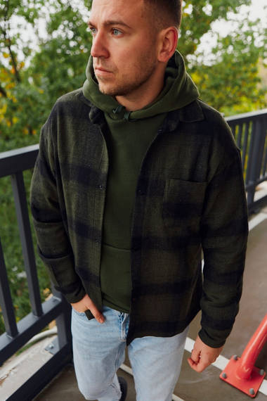 Теплая рубашка хаки S | Зображення 1