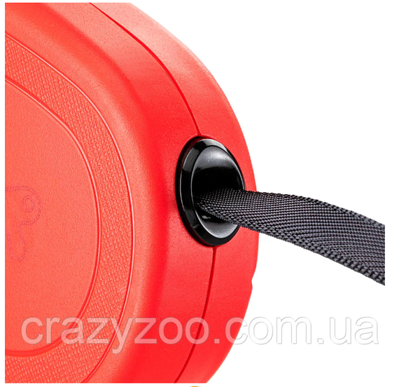 Поводок-рулетка для собак Ferplast Flippy One Cord M до 25 кг красная лента 5 м 75093222 | Зображення 2