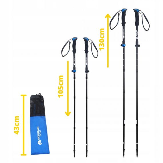 Трекінгові палиці Mountain Goat Pro+ 43-130 см MG0007 Black/Blue (P-5907739318244) | Зображення 7