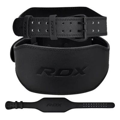 Атлетический пояс RDX 6 шкіряний Full Black L (WBS-6FB-L)