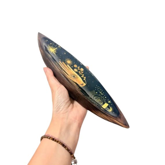 Емалевa підставка під пахощі з мангового дерева Хамса 29,5×7,5×2,5 см ZEN Aroma 5056368352669 | Зображення 3