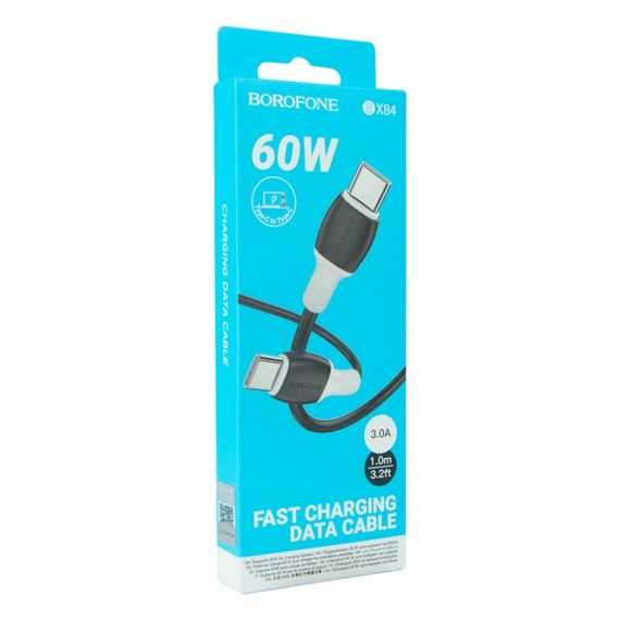 Кабель для зарядки телефона. USB Borofone BX84 60W (20V/3A) Type-C to Type-C | Зображення 2