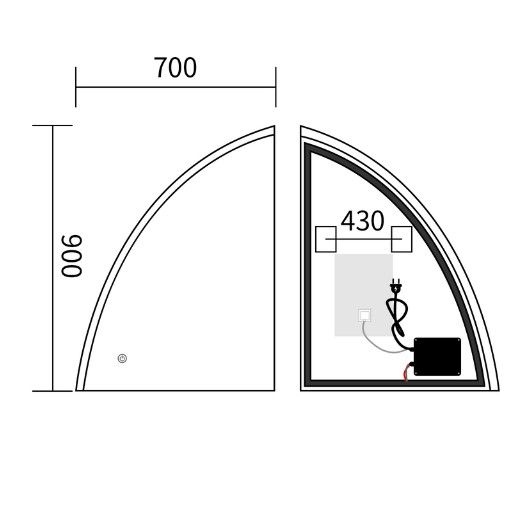 Дзеркало Mixxus Premium TOPPER MS02-75x100 (LED Touch, Anti-fog (3-6,5kK)) (MP6634) | Зображення 1
