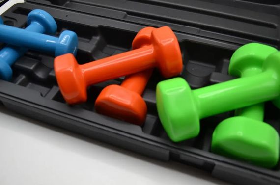 Набір гантелей в кейсі 6 кг PowerPlay 4103 Fitness Dumbells 2 шт *0,5 кг, 2 шт*1 кг, 2 шт*1,5 кг (PP_4103_6kg) | Зображення 2