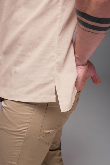 Мужская легкая льняная футболка RA2256 размер S, цвет бежевый | Зображення 5