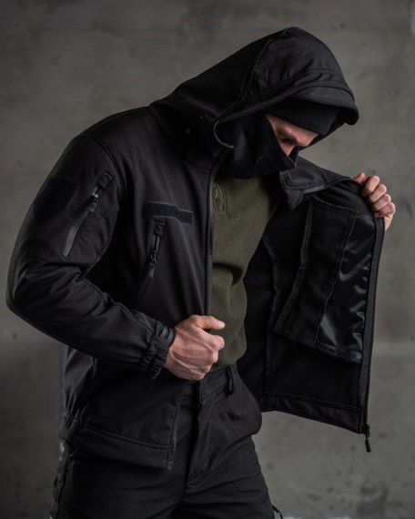 Тактический костюм SoftShell Police black ВТ7623 | Зображення 2
