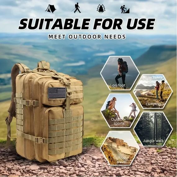 BattleShield Tactical Backpack 50L  для спецпризначення і туризму + подарунок | Зображення 2
