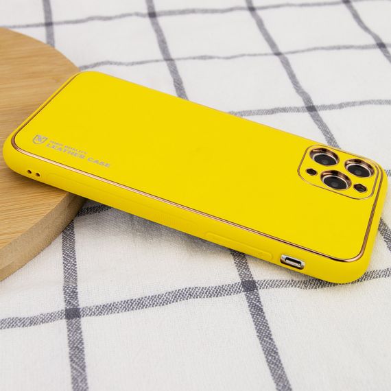 Шкіряний чохол Xshield для Apple iPhone 12 Pro (6.1") Жовтий / Yellow | Зображення 2