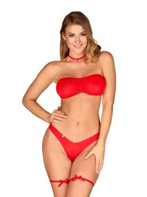 Новорічний костюм Obsessive Kissmas set червоний, S/M