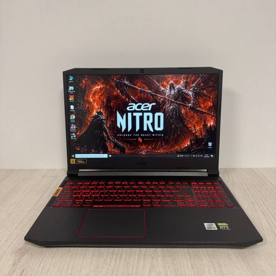 Ігровий ноутбук Б-клас Acer Nitro 5 AN515-55 / 15.6" (1920x1080) IPS / Intel Core i5-10300H (4 (8) ядра по 2.5 - 4.5 GHz) / 16 GB DDR4 / 256 GB SSD / nVidia GeForce RTX 3050, 4 GB GDDR6, 128-bit / WebCam б/в | Зображення 1