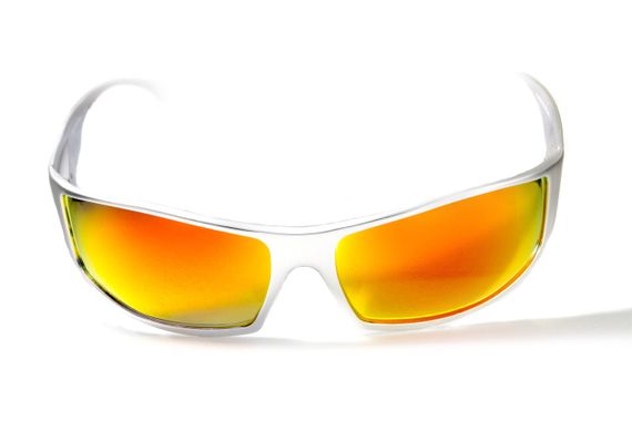 Окуляри захисні Global Vision Bad-Ass-1 Silver (G-Tech™ red) дзеркальні червоні в сріблястій металевій оправі | Зображення 1