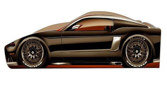 Ліжко машинка серія Бренд Ford-Mustang графіт, для дітей і підлітків | Зображення 1