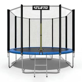 Батут дитячий Atleto 435 см із захисною сіткою та драбиною для дому та дачі синій 21000300