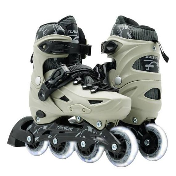 Ролики розсувні дитячі розмір 29-33 Scale Sports Gray LF Білі з чорним