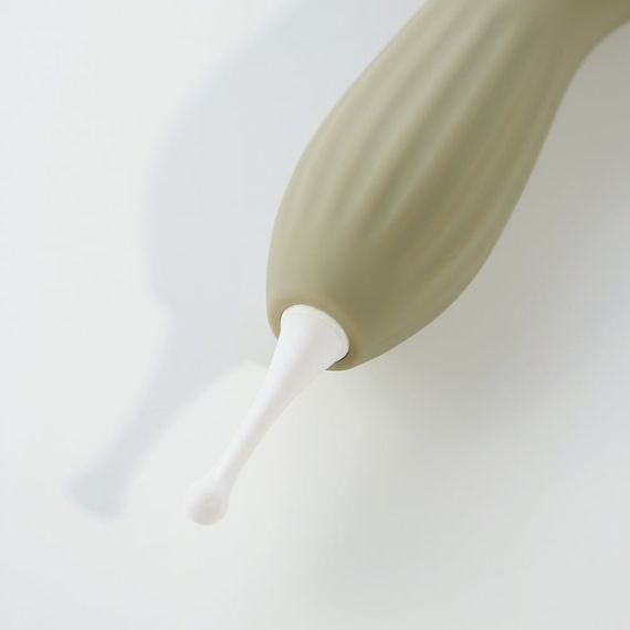 Вибратор для клитора с колебаниями и 3-мя сменными насадками, силикон Sweet Em Velvet Lure, серый sexstyle | Зображення 2