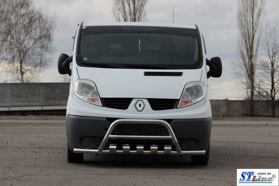 Кенгурятник с усами WT003-15 (нерж.) для Nissan Primastar 2002-2014 гг | Зображення 1