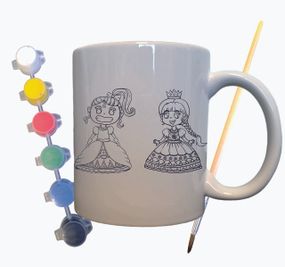 Набір для творчості кружка розмальовка "Принцеси" 330 мл біла