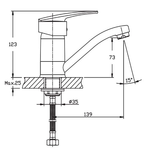 Змішувач для кухні Haiba AGAT 555 HB0010 | Зображення 1