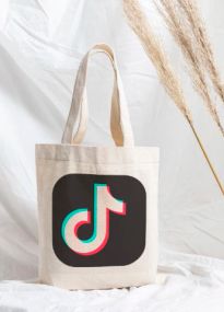 Еко сумка шопер Мерч Крафт Дизайн 34х38см ручка 60см з принтом tiktok 02
