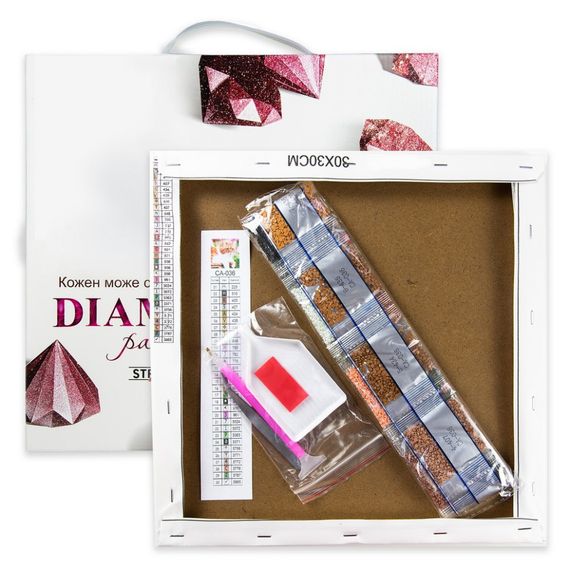 Алмазна мозаїка "Квітковий орнамент" SK86008 40х50 см | Зображення 1