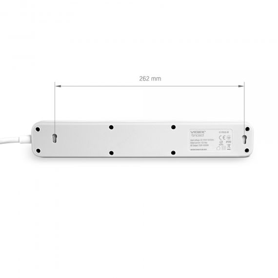 Мережевий подовжувач VIDEX ONCORD з/з 5п 3м (3x1.5мм) з кнопкою White | Зображення 5