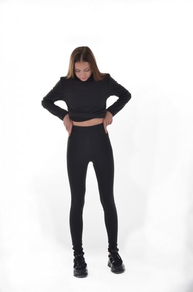 Спортивные леггинсы 4Profi утепленные на флисе черные дайвинг размер L 22894 | Зображення 5