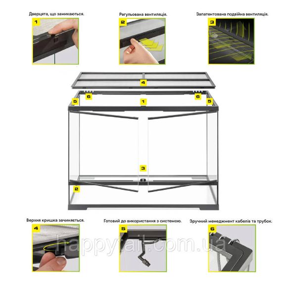 Скляний тераріум Exo Terra Pro Terrarium — Професійне житло, 45x45x45 см | Зображення 4