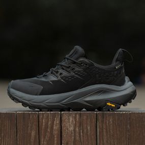 Кросівки демісезонні шкіряні  Hoka  GTX колір чорний/сірий