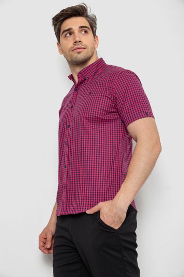 Рубашка мужская в клеточку  -уценка, цвет розовый, 214R826-U-4 | Зображення 2