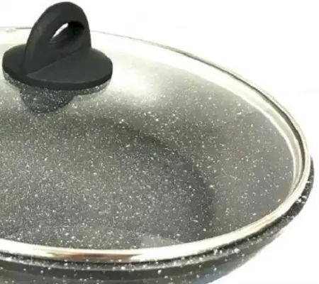 Сковорода с крышкой 24см Benson BN-491 с мраморным покрытием | Зображення 2