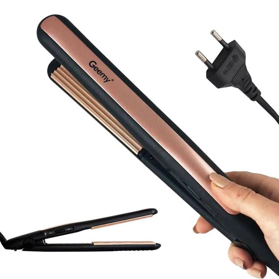 Плойка гофре для волос с турмалиновым покрытием, 45 Вт, Geemy GM-2955 / Плойка для прикорневого объема