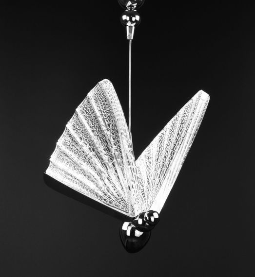 Люстра світлодіодна підвісна LED світильник для квартири на стелю лед 26524 Хром 30-120х22х16 см. | Зображення 2