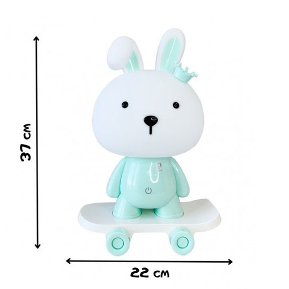 Ночник детский «Зайчик на скейте» MGZ-1407(Blue) питание от USB | Зображення 1