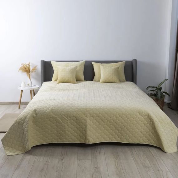 Покрывало евро макси ТЕП Velour Ромб круглый 4-00518-22458 180х240 см бежевое