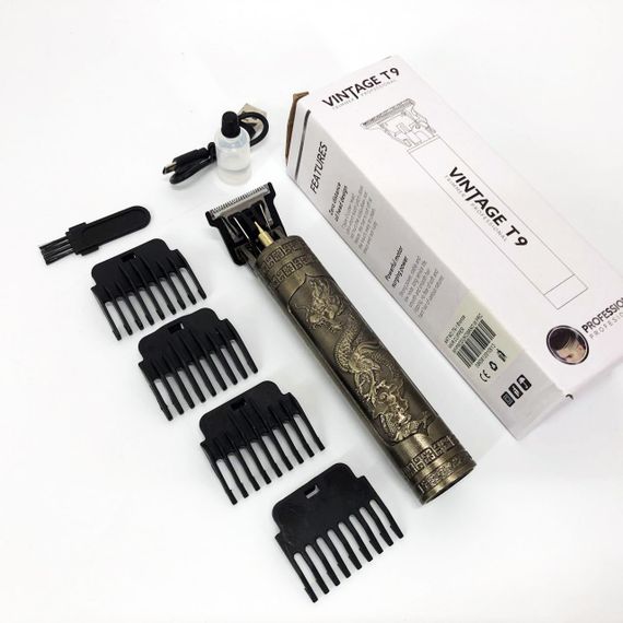 Машинка для стрижки волосся Vintage T9-1 BRONZE 4 насадки | Зображення 9