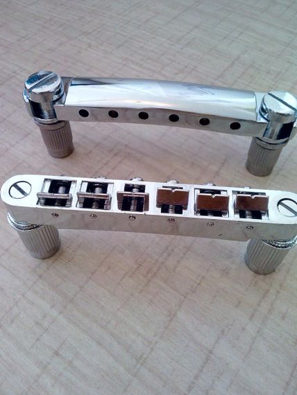 Тюноматик струнотримач бридж Tune-o-matic для електрогітари гітари Gibson SG Les Paul ES ХРОМ | Зображення 2