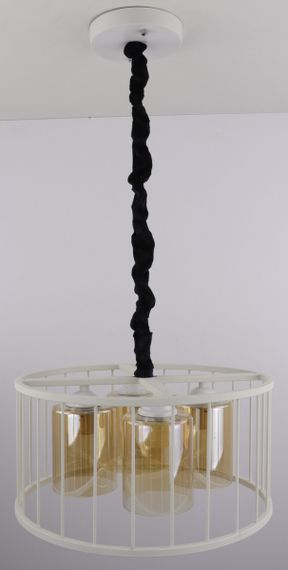 Люстра підвісна LOFT на 4 лампочки 25080 Білий 35-80х40х40 см.