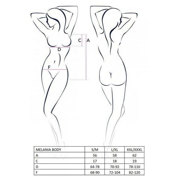 Боді Passion MELANIA BODY XXL/XXXL, black | Зображення 4