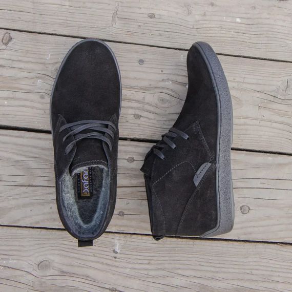 Теплые ботинки черный замш 40 41 42 43 размер | Зображення 3