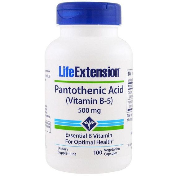 Пантотенова кислота Life Extension Pantothenic Acid (Vitamin B-5) 500 mg 100 Veg Caps